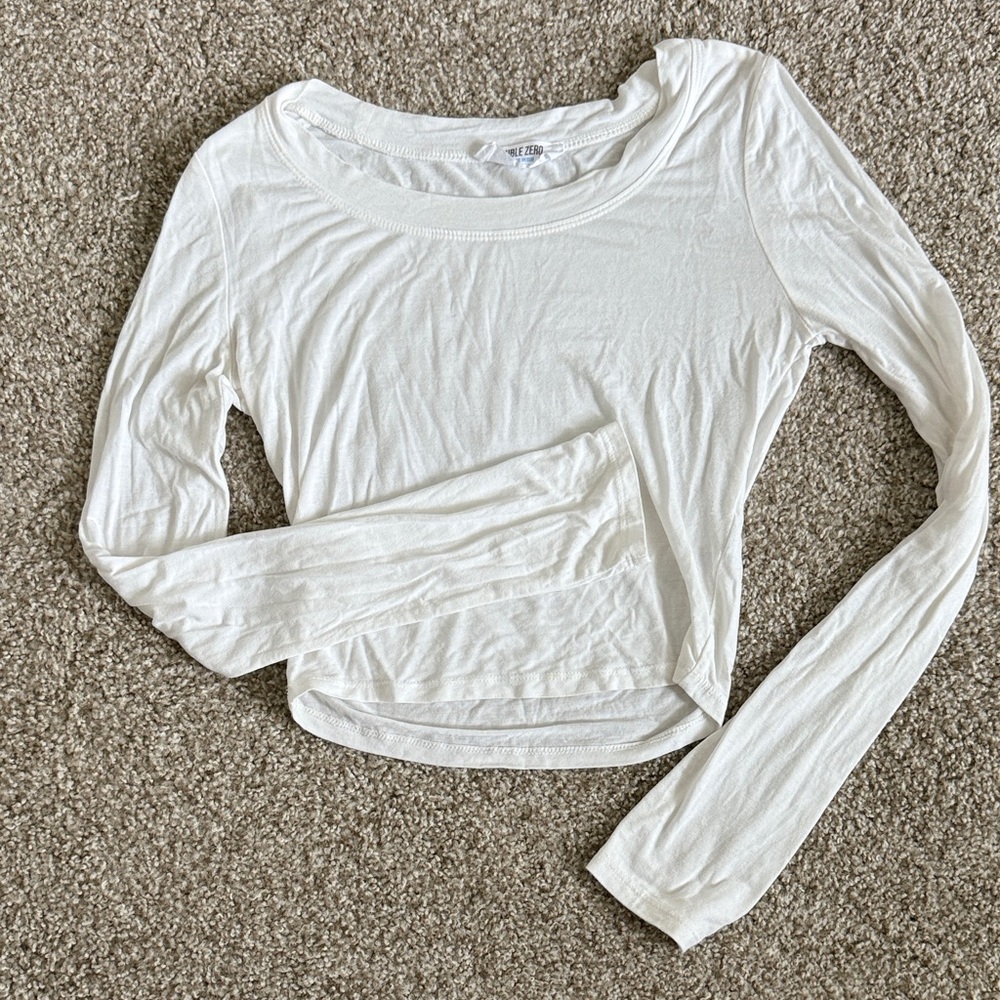 Double Zero White Long Sleeve Blouse